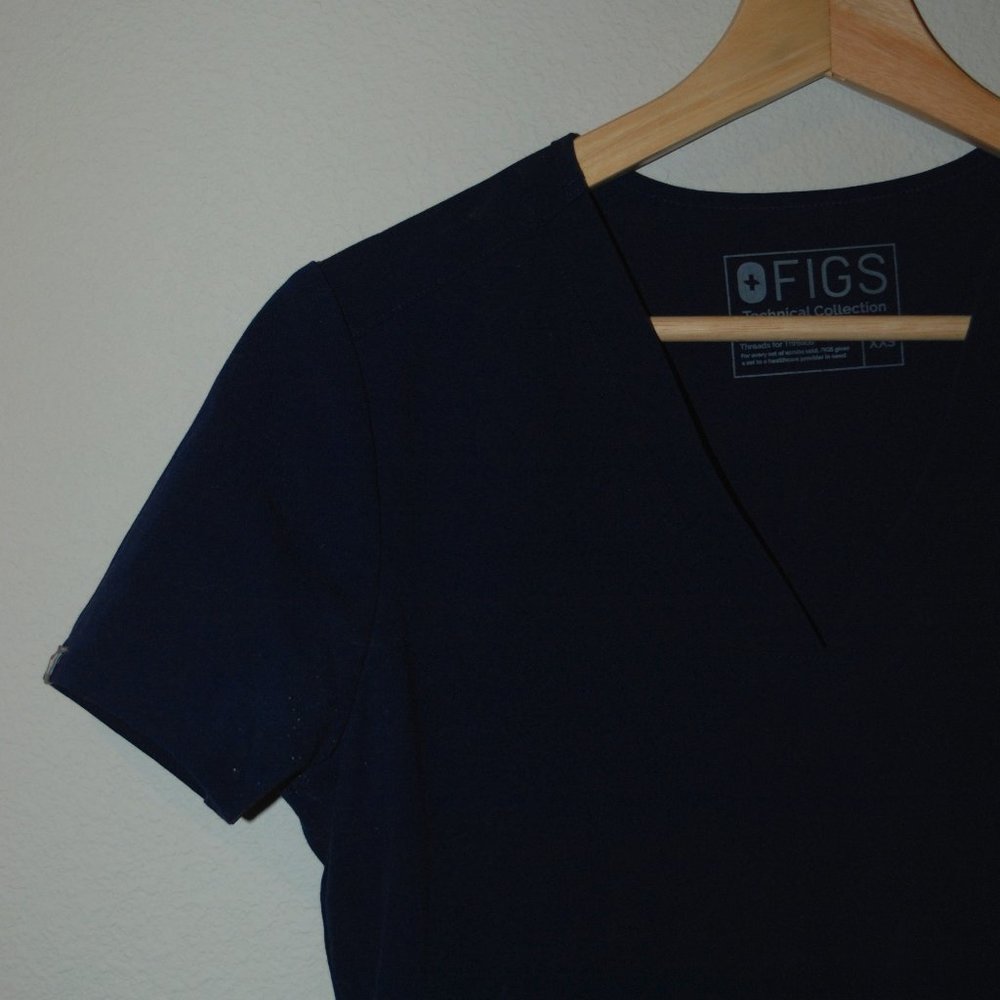 Figs navy blue scrub top